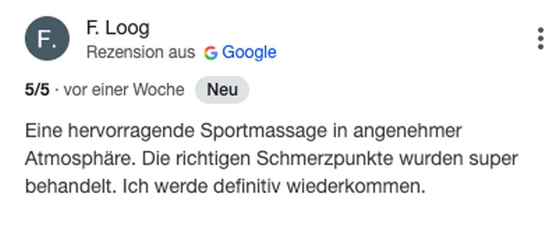 Bewertung Thai Massage Sportmassage Düsseldorf